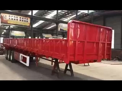 halfrijtuig met zijwand met platte trailers